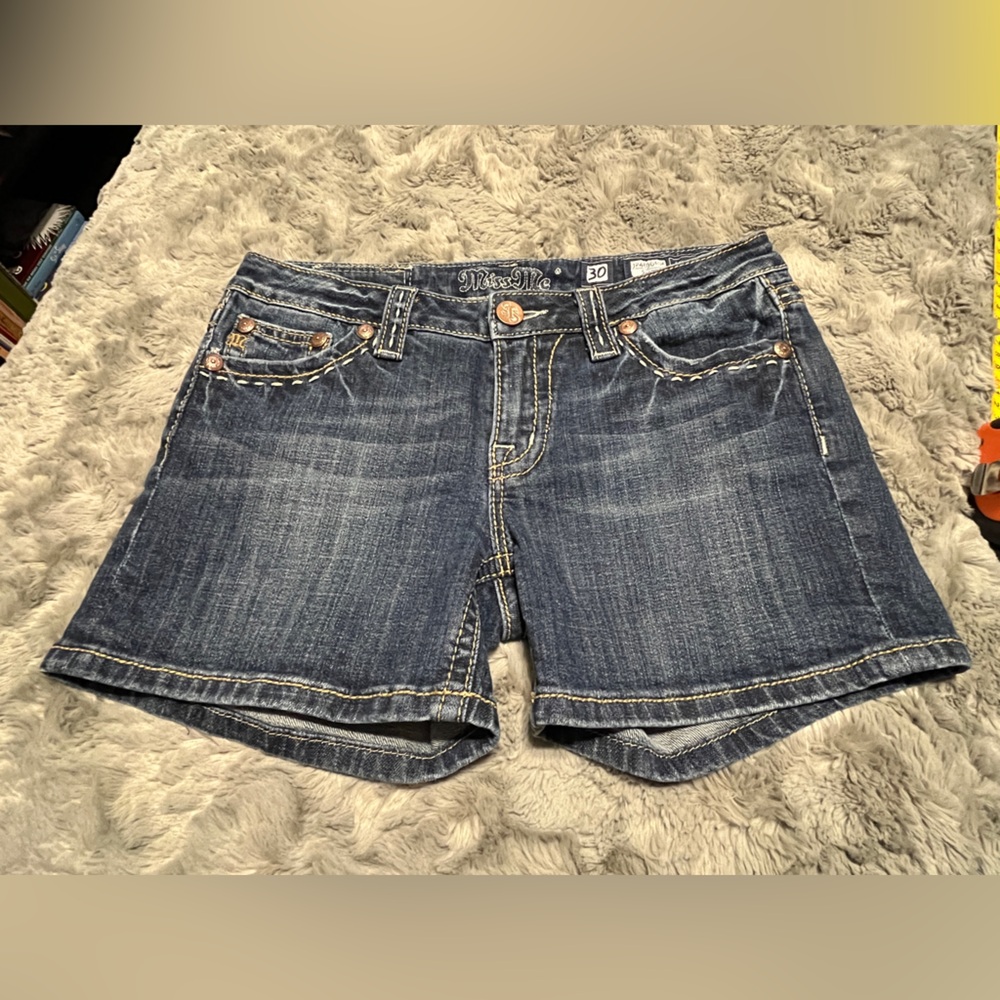Miss Me Dark Blue Denim Shorts